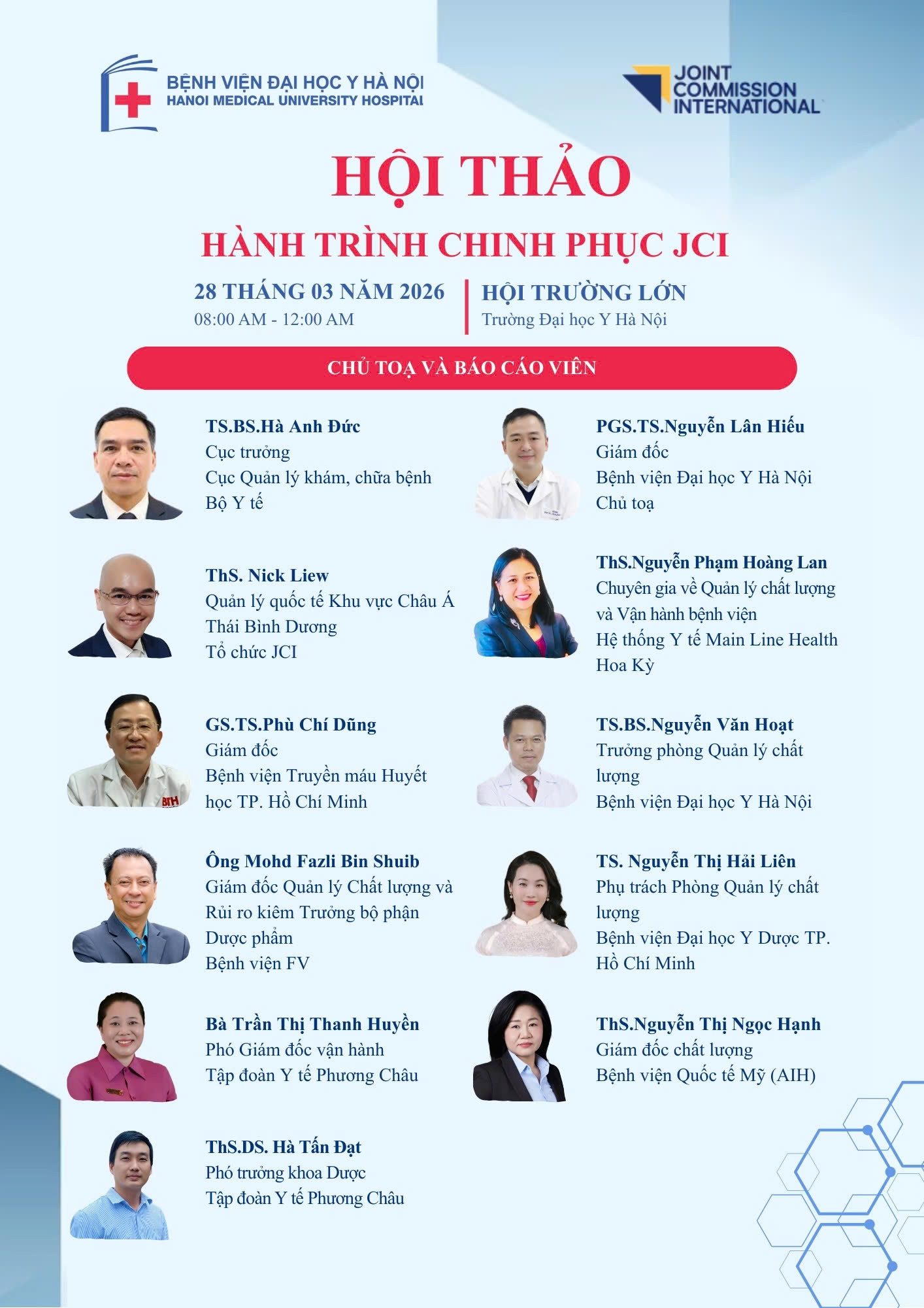 JCI chủ tọa và báo cáo viên